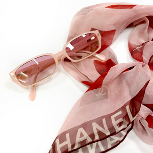 Chanel Logo Print Chiffon Scarf