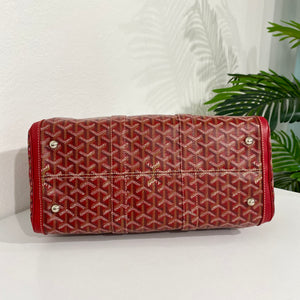 Goyard Red Goyardine Canvas Leather Croisiere 35cm Duffle Bag