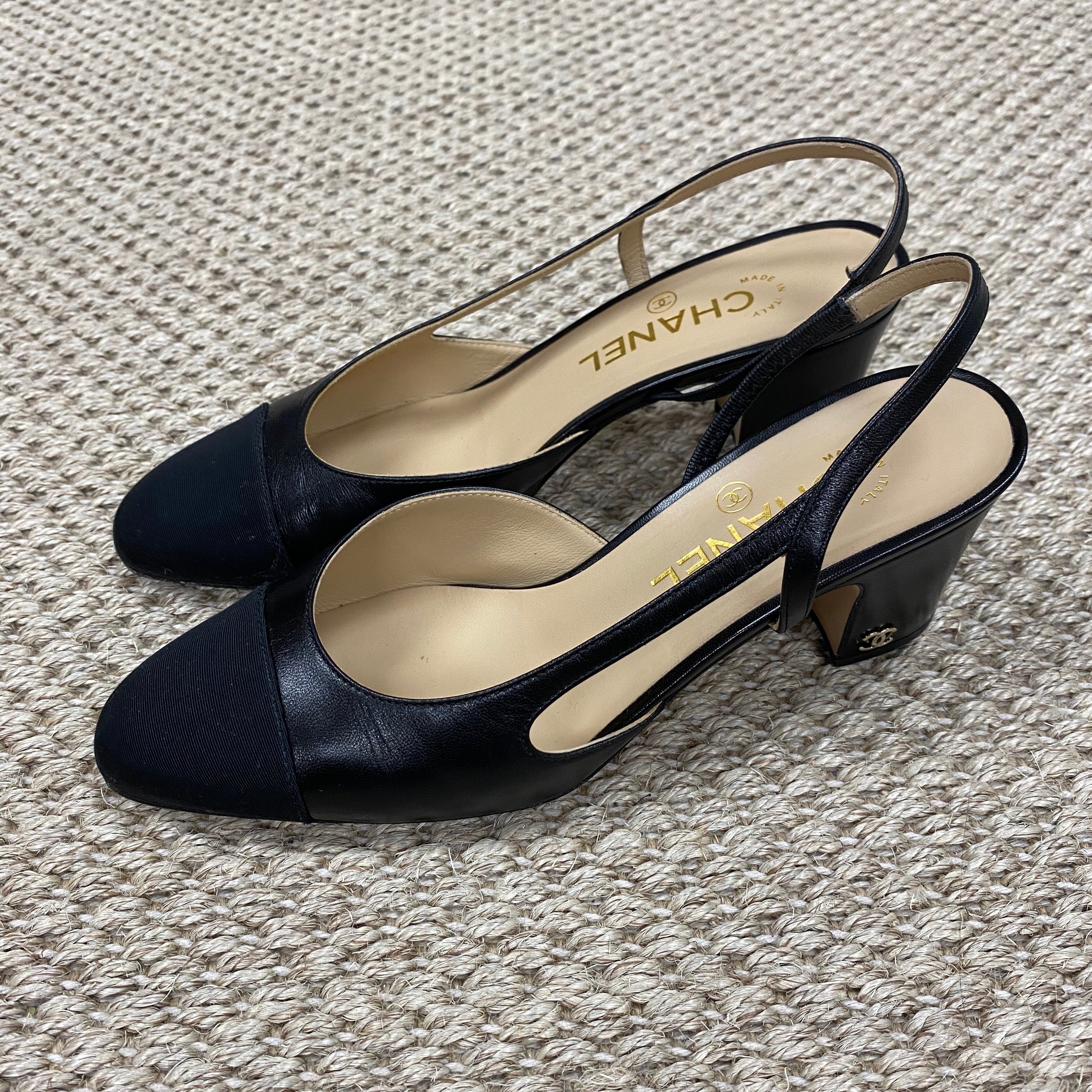 Chanel Black Slingback Heels – Dina C's Fab and Funky Consignment Boutique