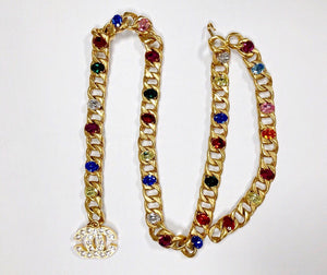Chanel vintage jeweled chain belt