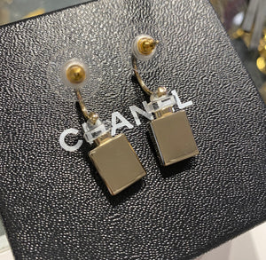 black chanel bottle earrings