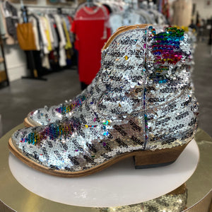 Golden Goose Rainbow Sequin Cowboy Boots