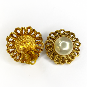 Chanel Vintage Pearl Clip Earrings
