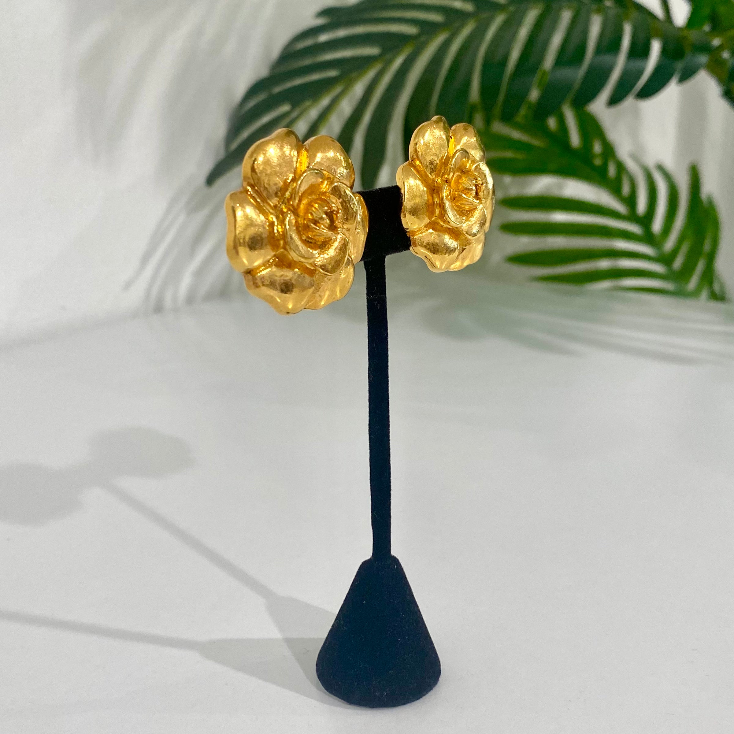 Chanel camellia flower single earring. Large size. - Depop