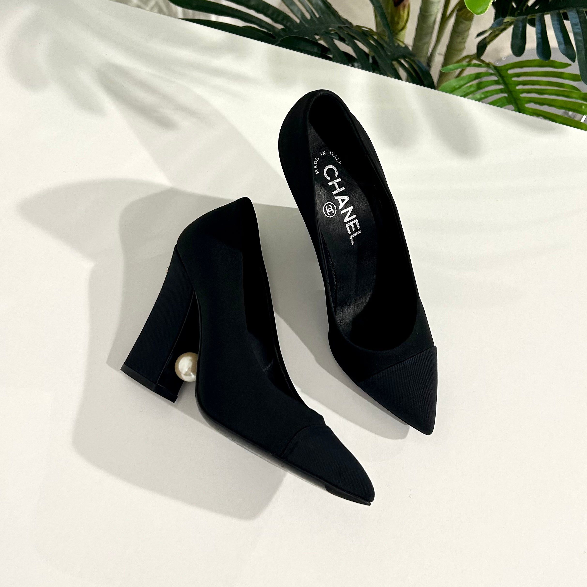 Chanel color hot sale block heels