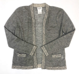 RARE CHANEL 99A Vintage Sequined Super Soft Wool 2 SET Cardigan