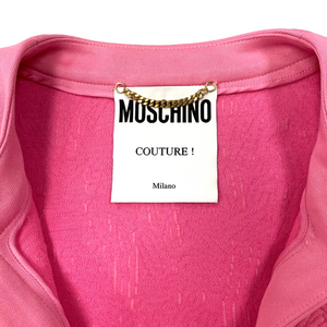 Moschino Couture Pink Logo Quilted Jacket