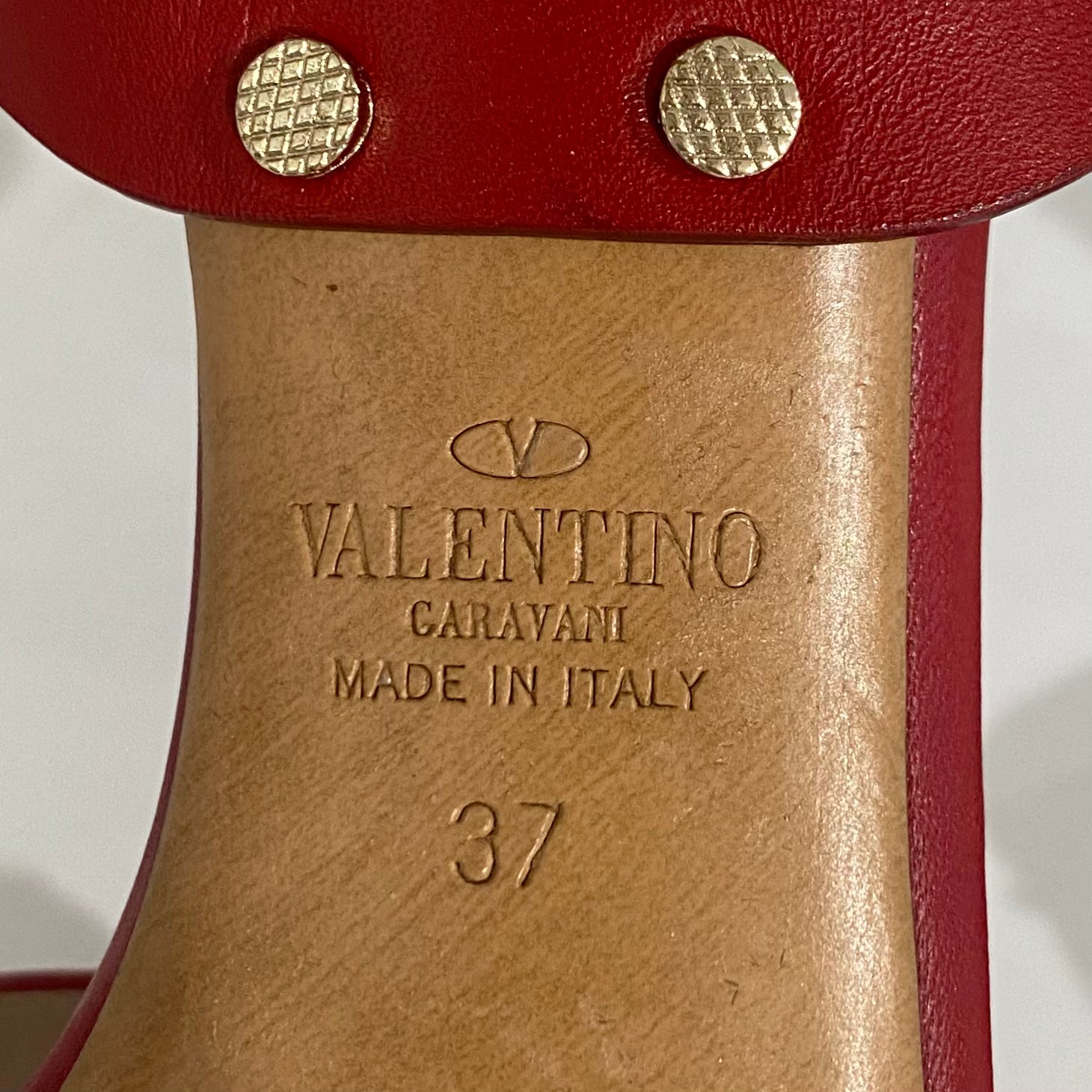 Valentino Micro Rockstud Red Heels