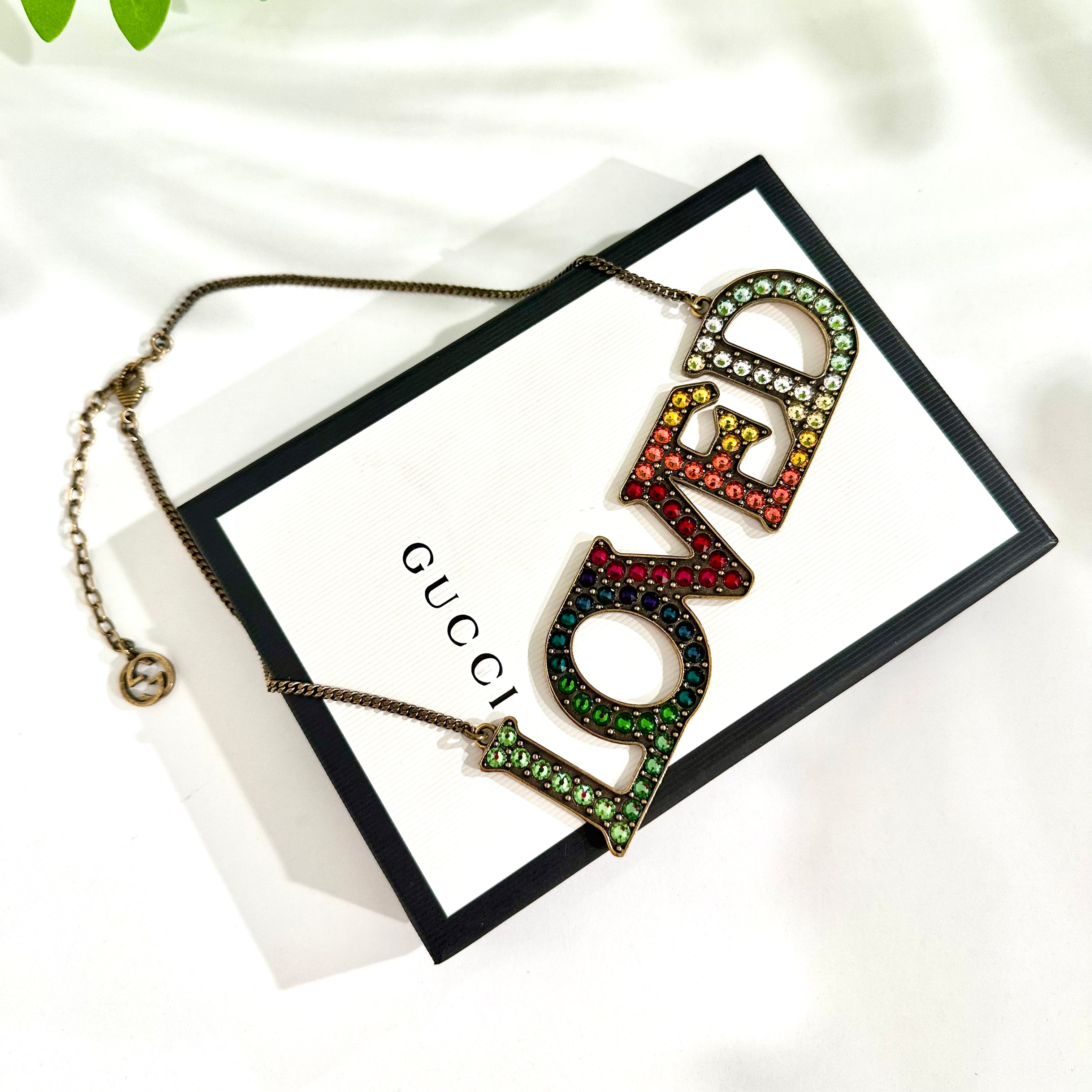 Gucci Loved Rainbow Crystal Necklace – Dina C's Fab and Funky