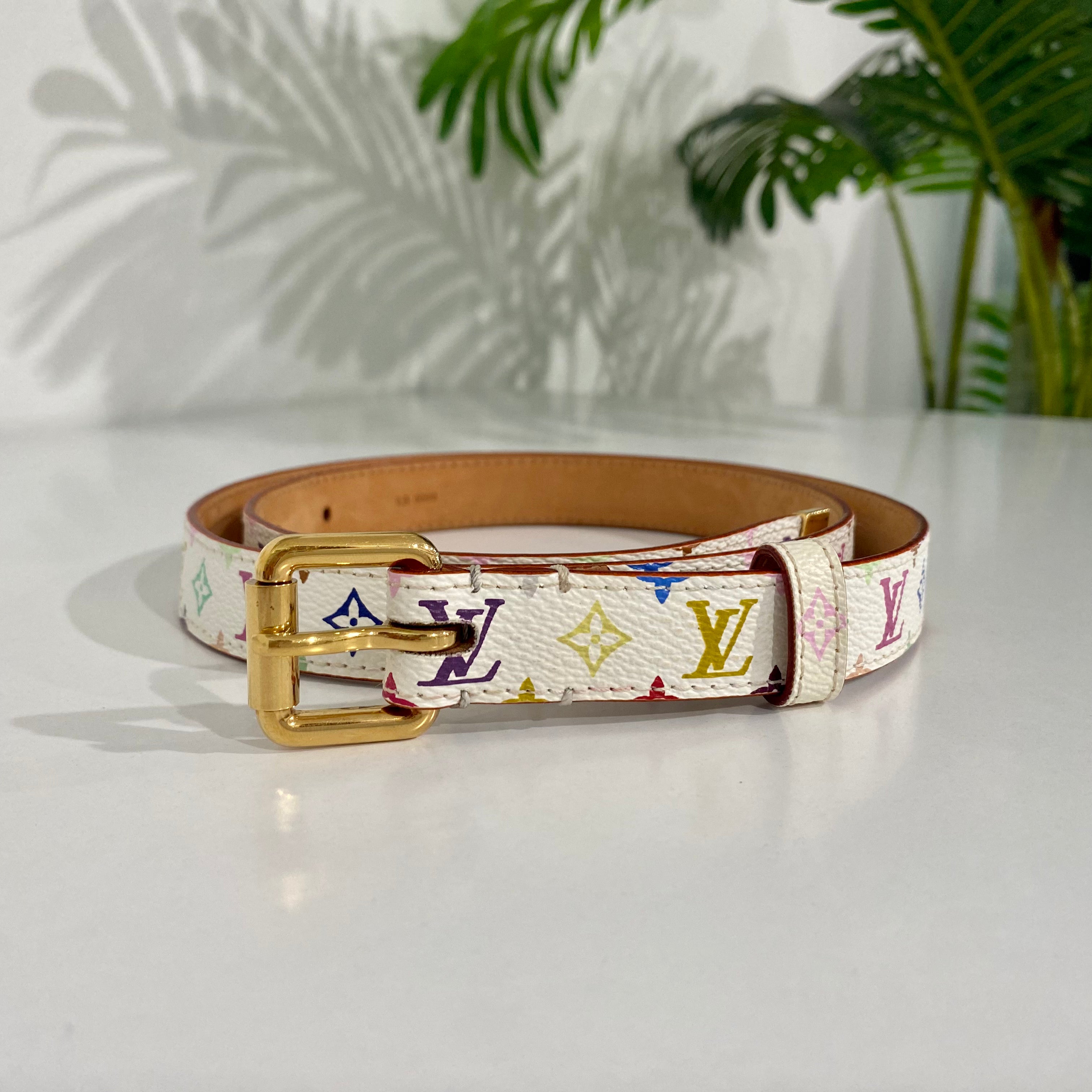 Louis Vuitton, Accessories, Louis Vuitton Murakami Rainbow Monogram Belt