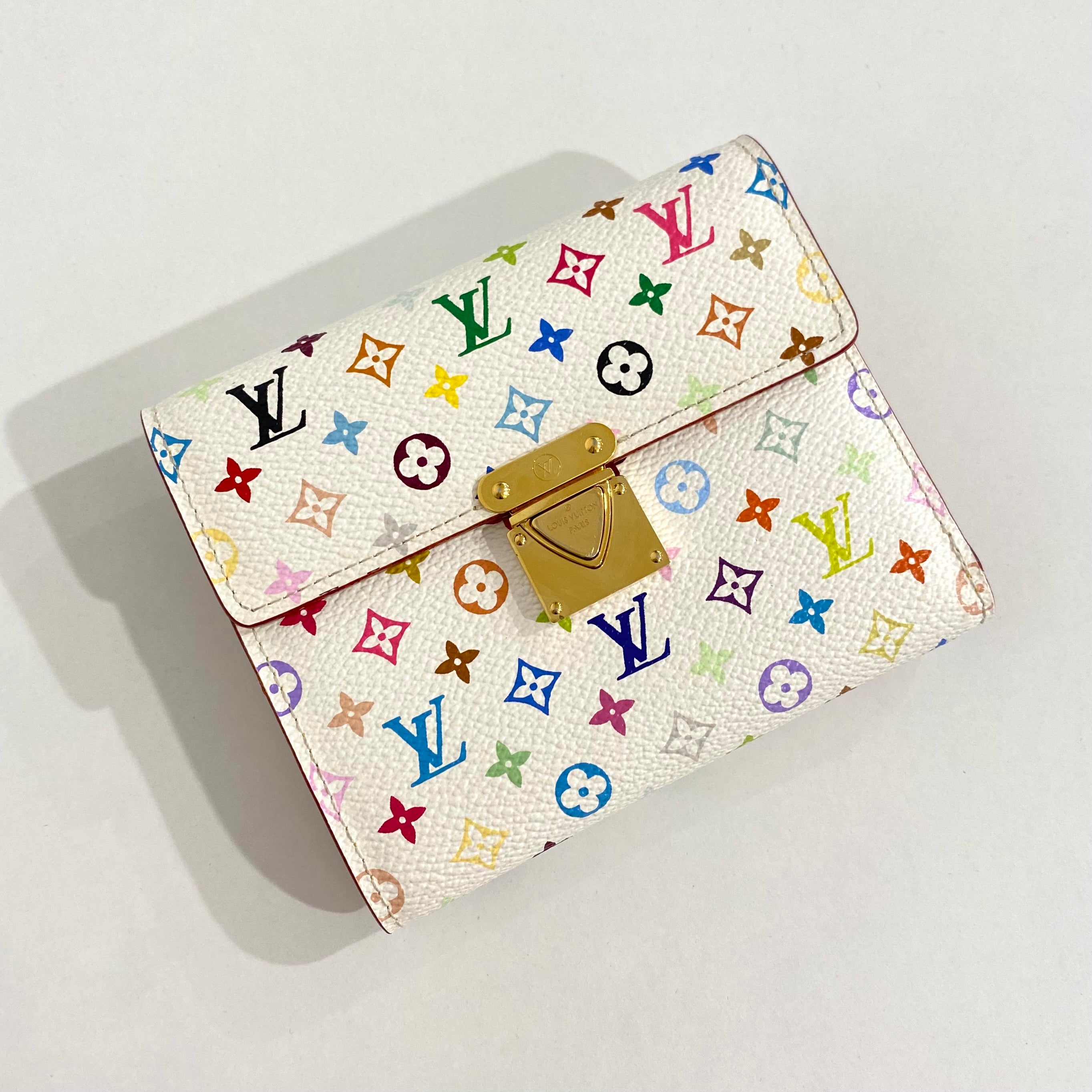 Louis Vuitton White Multicolor French Purse Wallet at Jill's Consignment