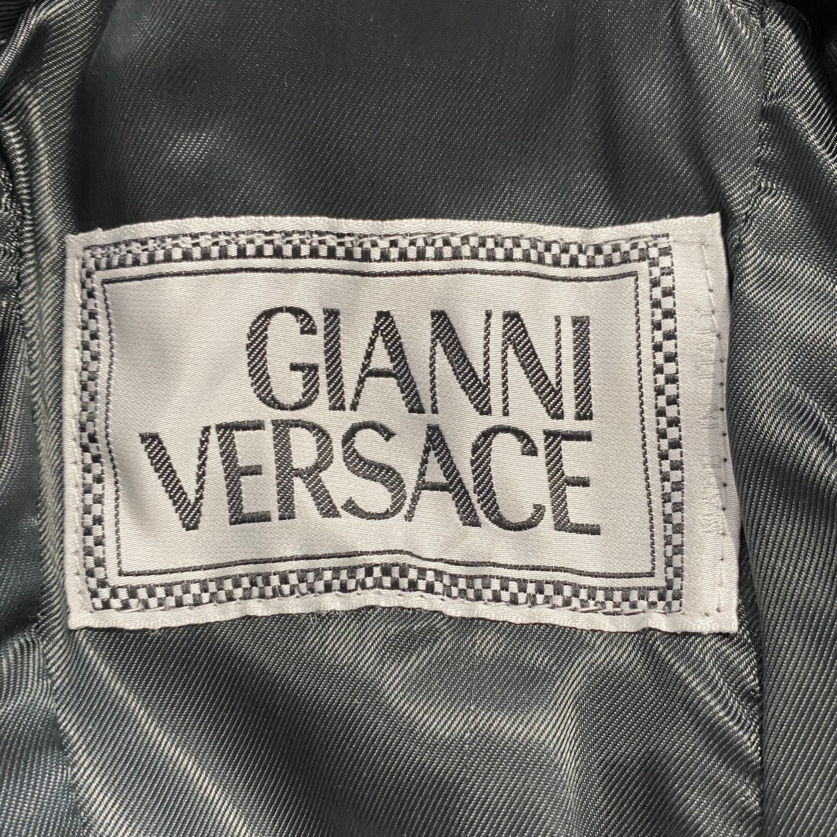 Gianni Versace 1994 Safety Pin Leather Skirt Suit