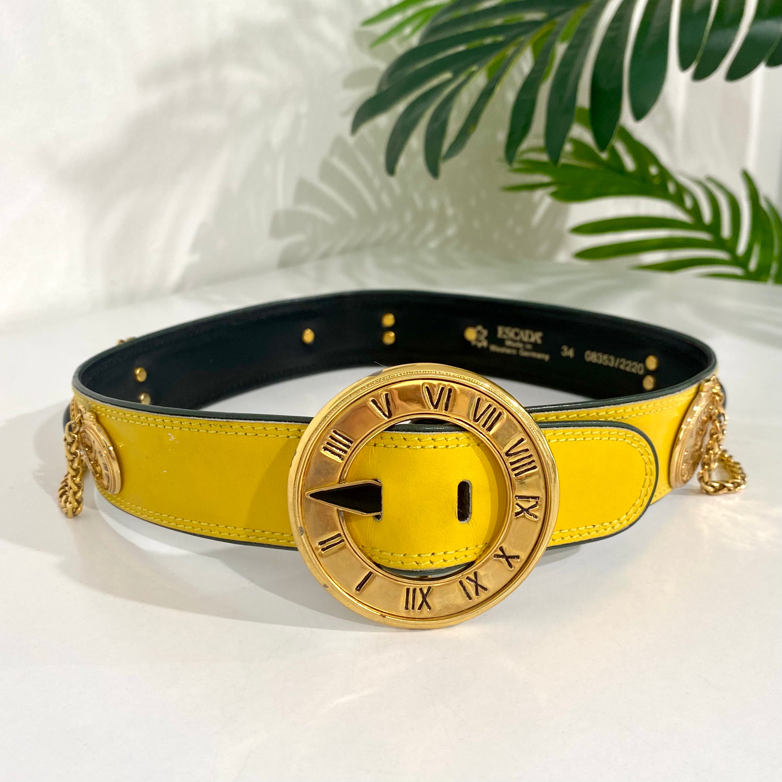 Escada Vintage Clock Belt – Dina C's Fab and Funky Consignment Escada Vintage Clock Belt – Dina C's Fab and Funky Consignment