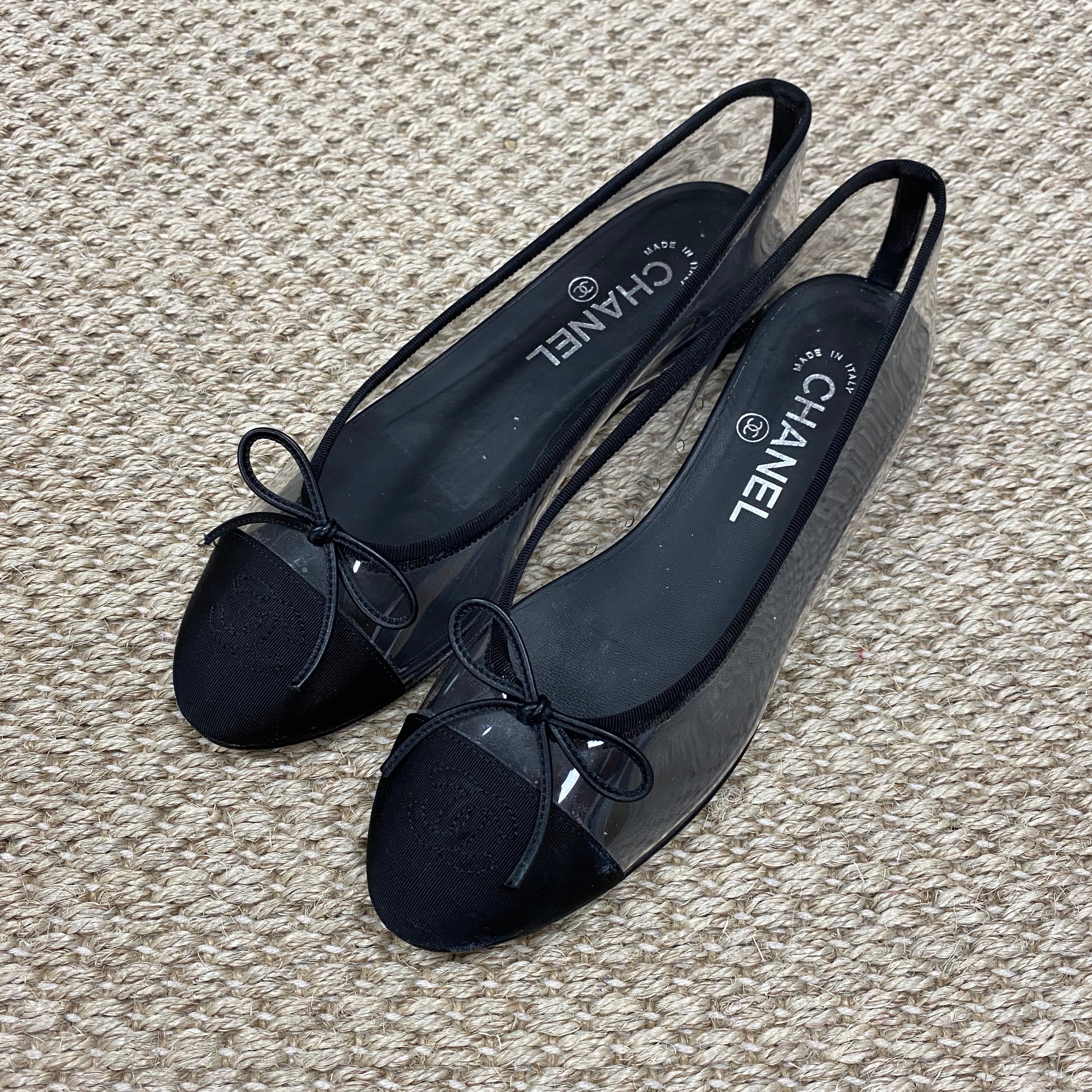 Chanel Ballet Flats, Dark Denim, Size 36.5, New in Box GA001