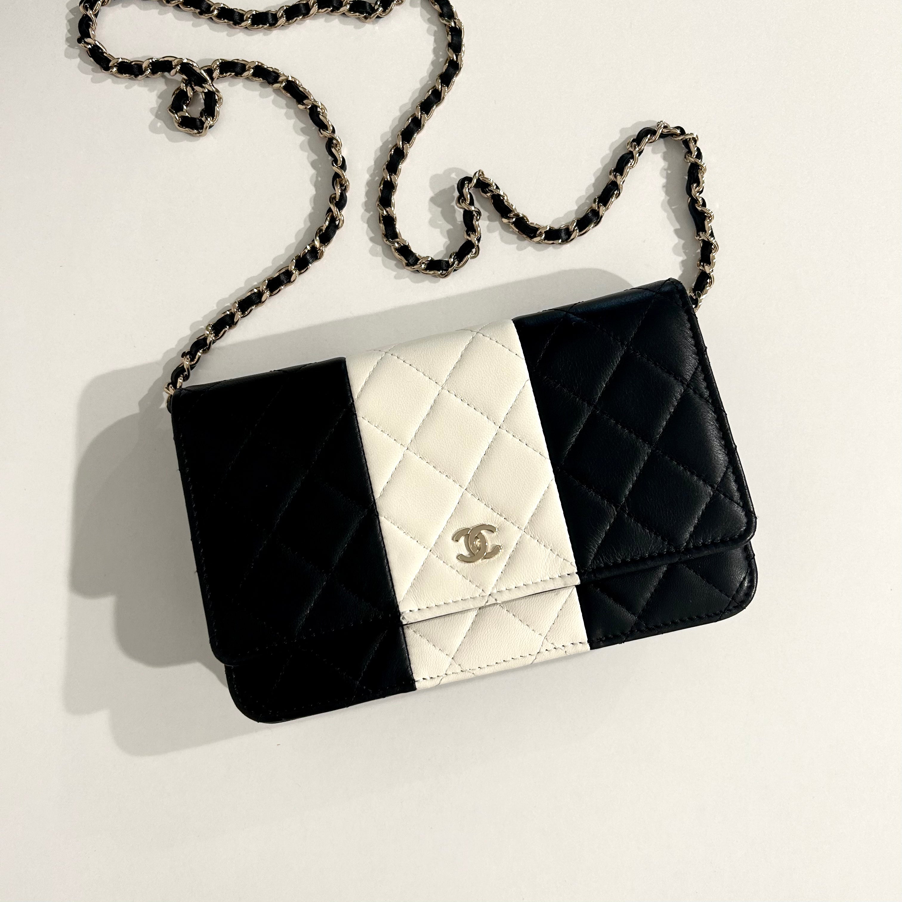 Chanel Black & White Wallet on Chain