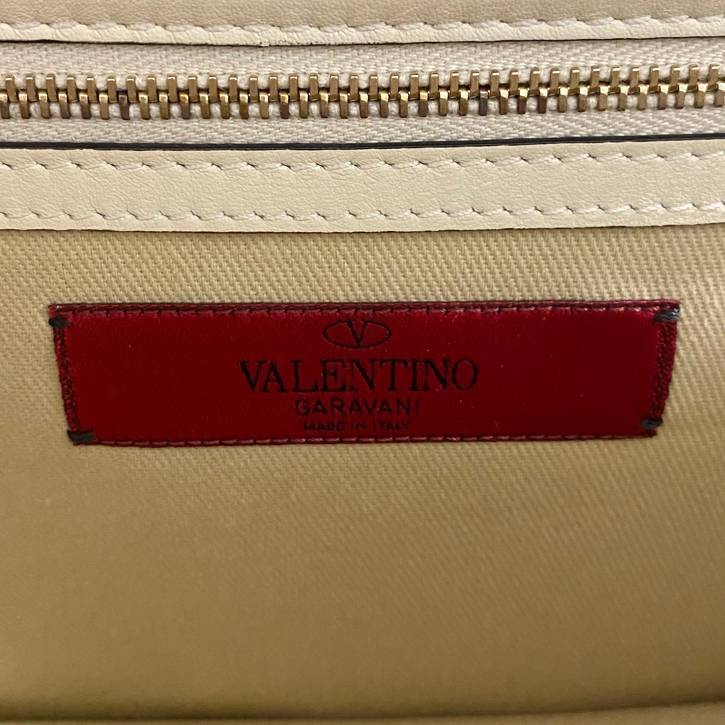 Valentino Cream Glam Lock Flap Bag