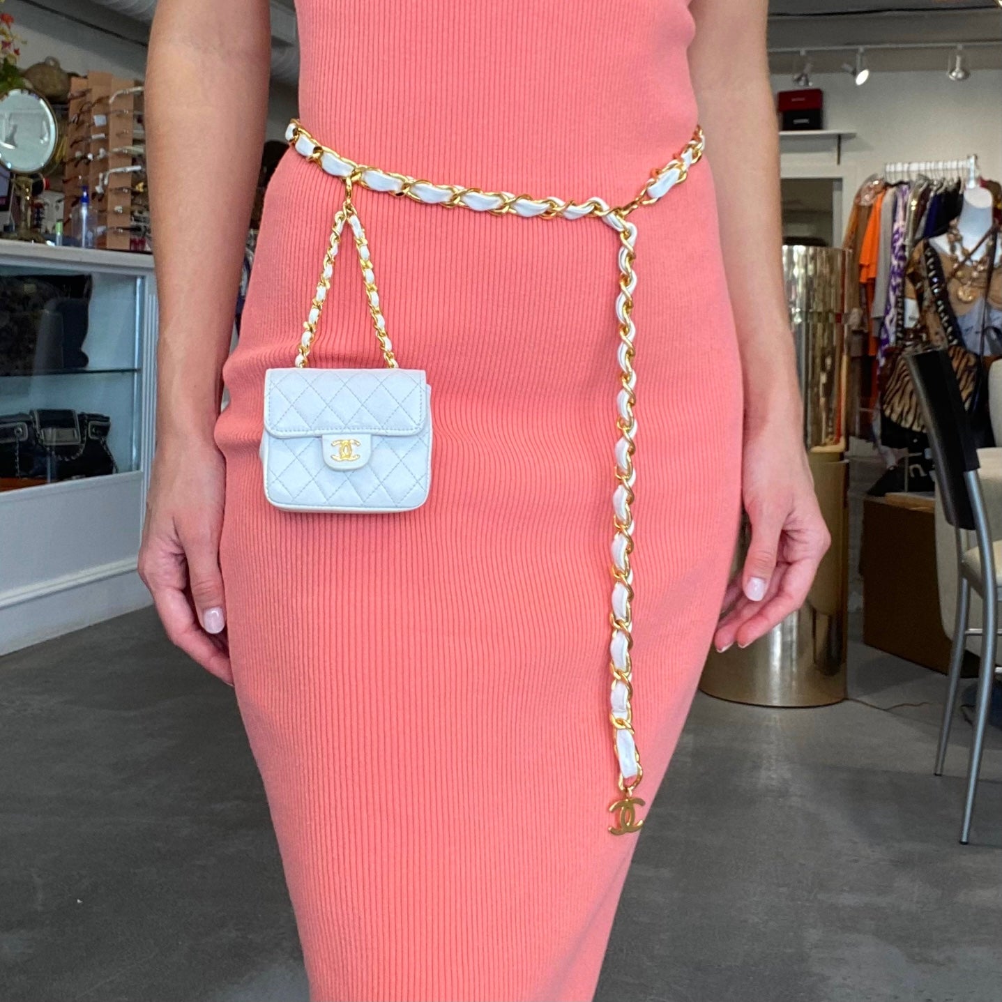 Chanel White Micro Belt Bag – Dina C's Fab and Funky Consignment