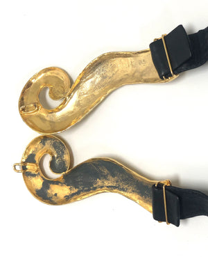 Yves Saint Laurent Vintage Gold Swirl Belt
