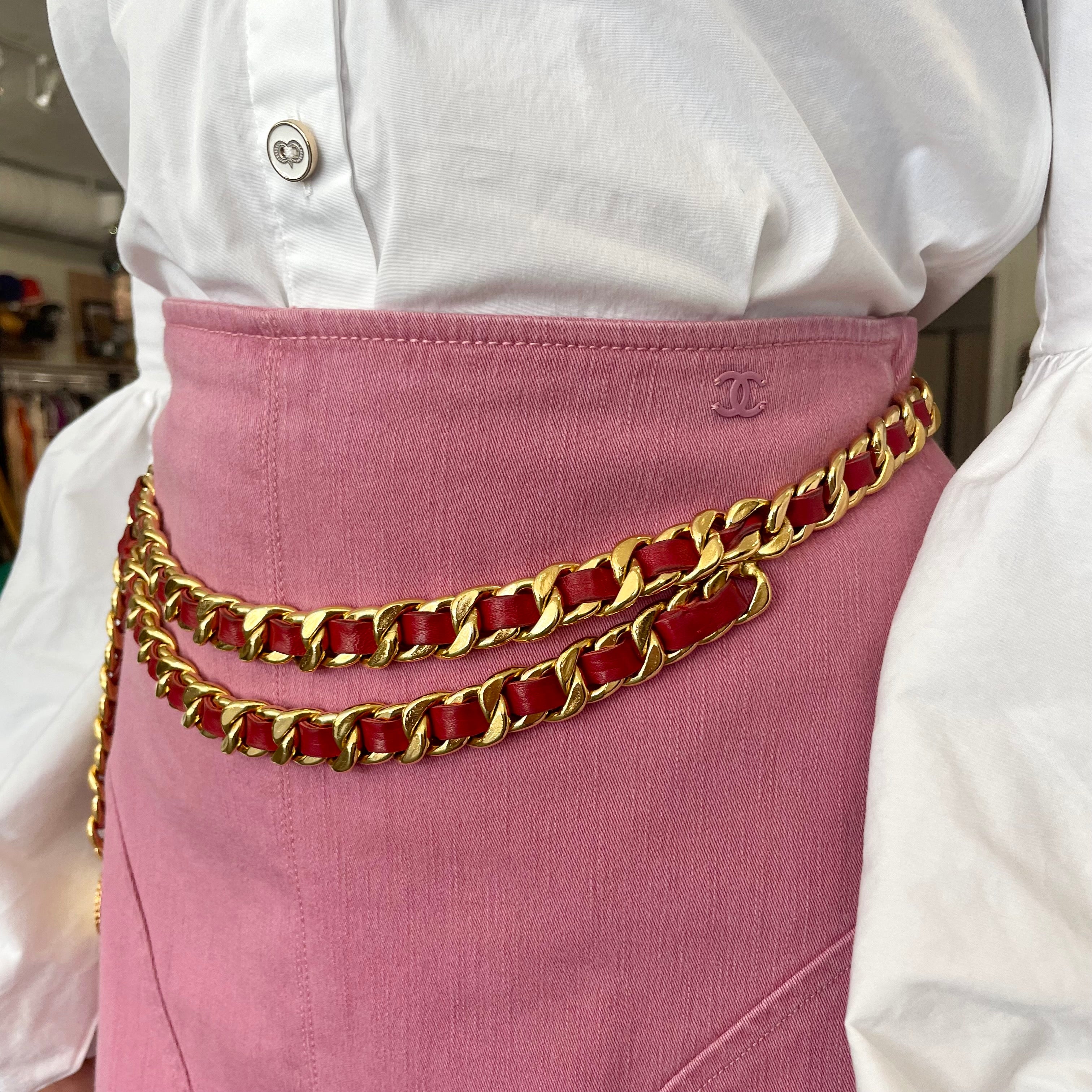 Chanel Pink Denim Skirt