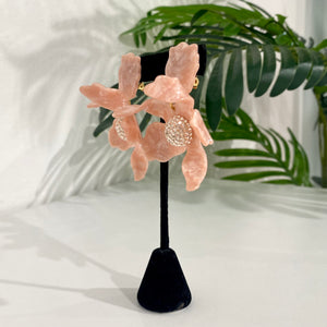 Lele Sadoughi Pink Lily Flower Earrings