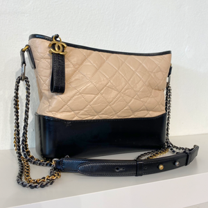 Chanel Beige & Black Gabrielle Large Hobo Bag