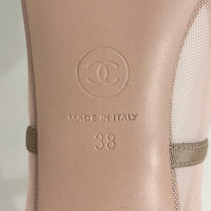 Chanel Pink Mesh Camellia Heels