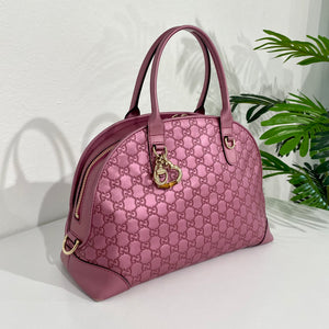 Gucci All Leather Boston Bag Mauve Pink