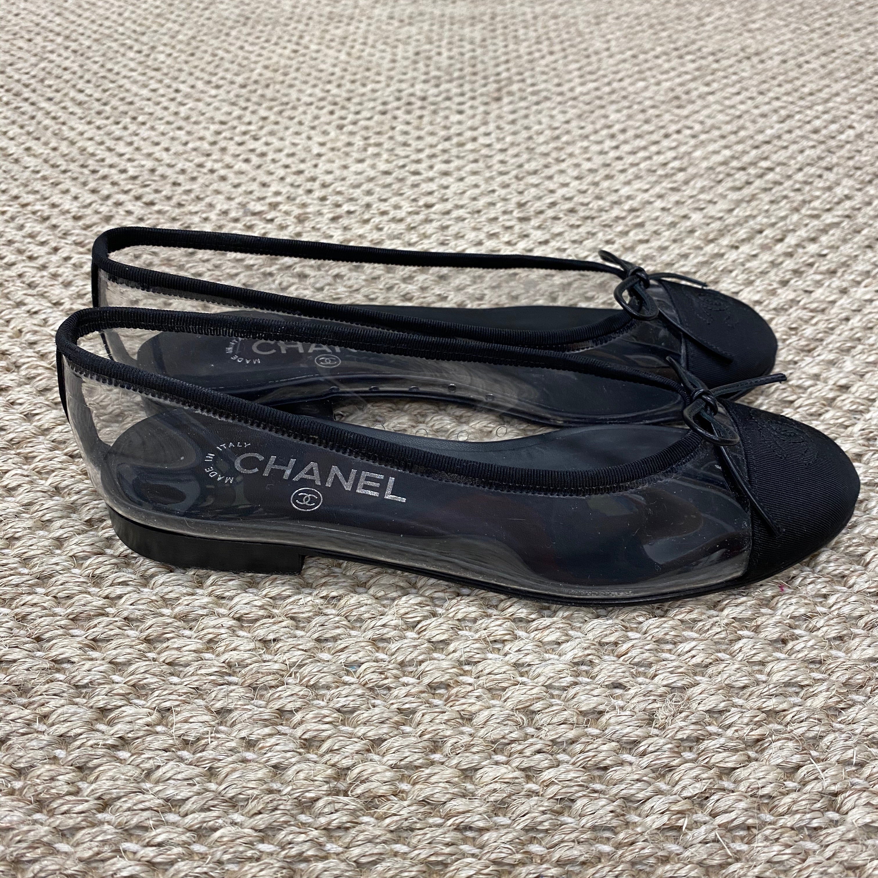 Chanel Clear PVC Ballet Flats – Dina C's Fab and Funky Consignment Boutique