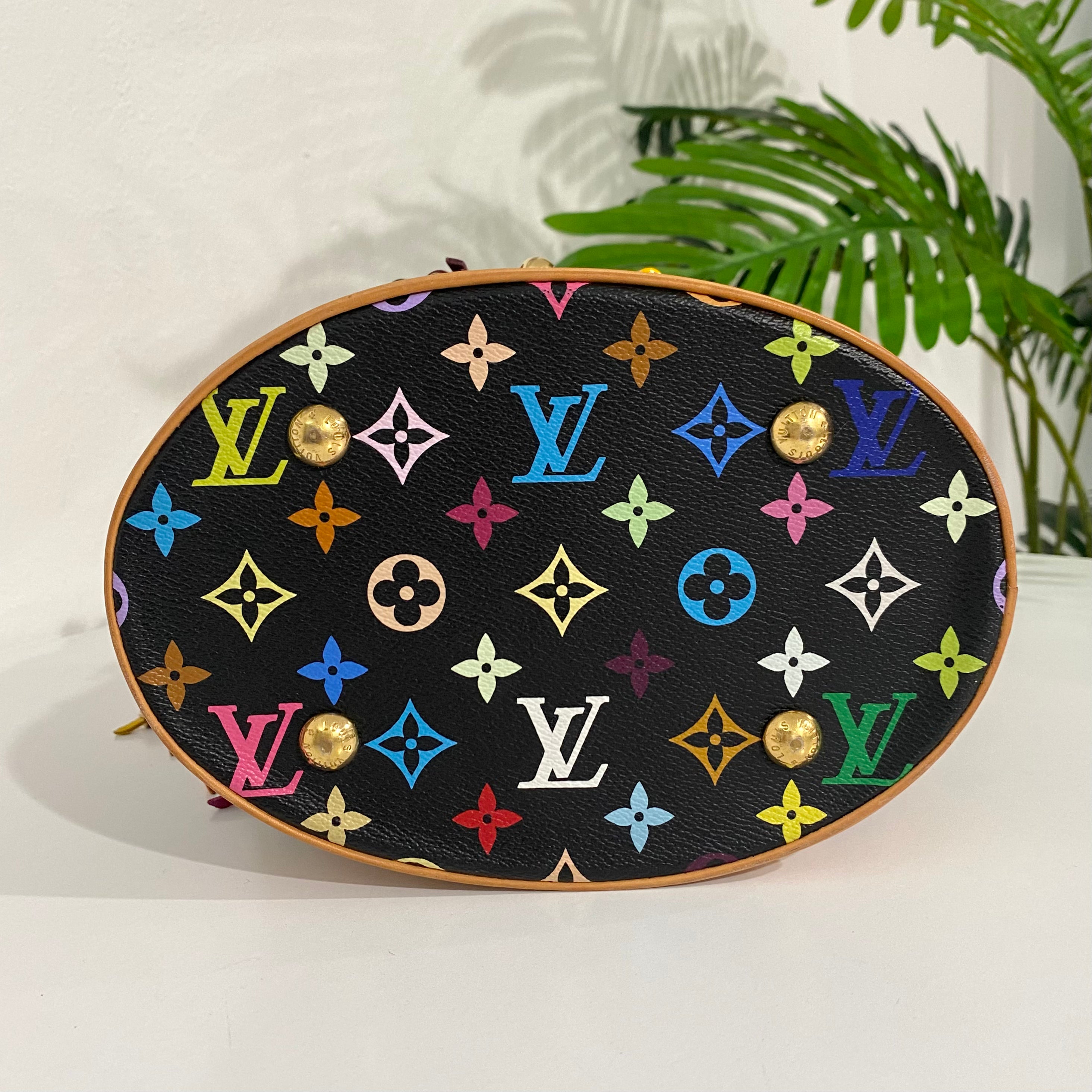 Louis Vuitton Monogram Multicolor Bucket Flange 2006 Limited Noir M40110 Handbag  Bag Black LV0039 LOUIS VUITTON