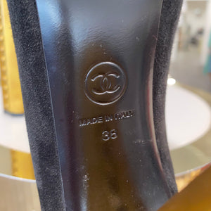 Chanel Runway Riveted Gold Platform Heels