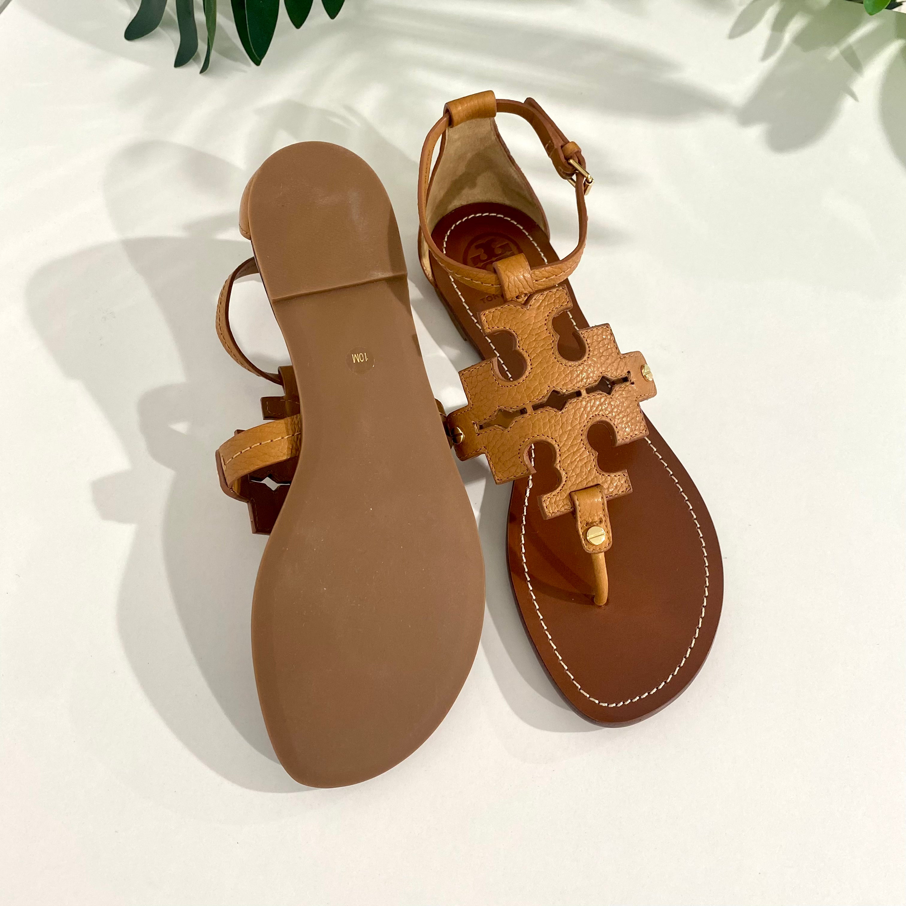 Tory Burch Tan Leather Phoebe Sandal