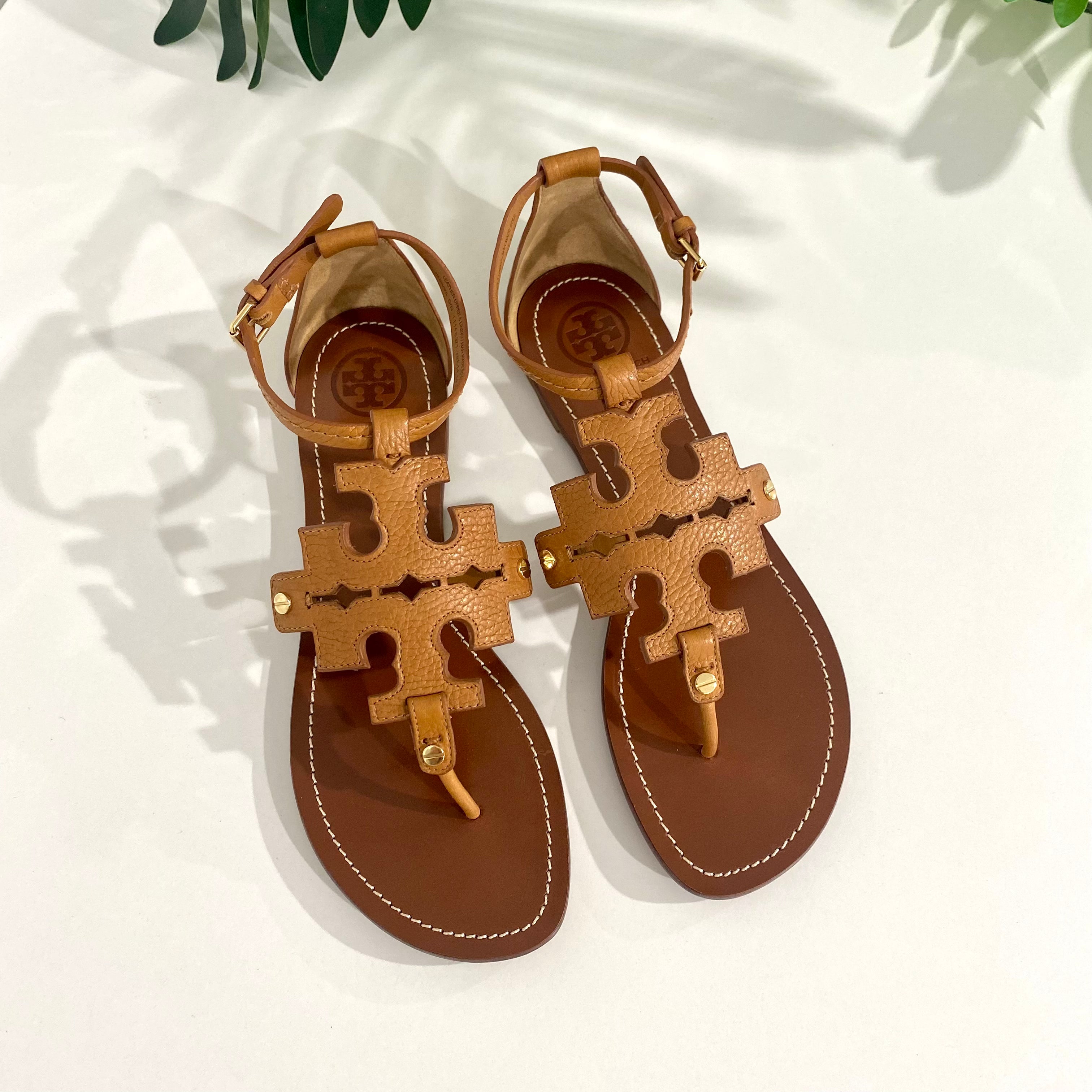 Tory Burch Tan Leather Phoebe Sandal