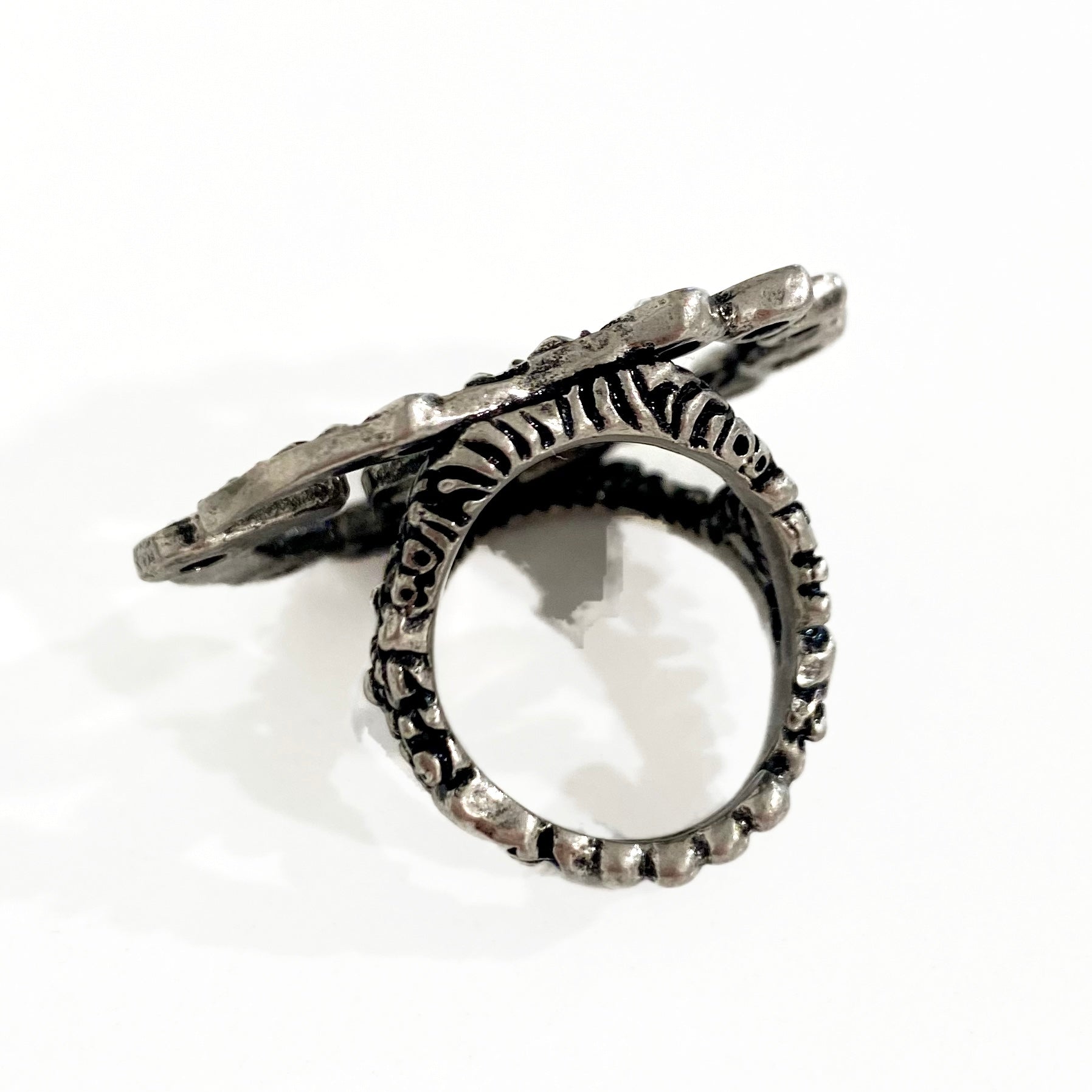Gucci Crystal & Silver GG Ring