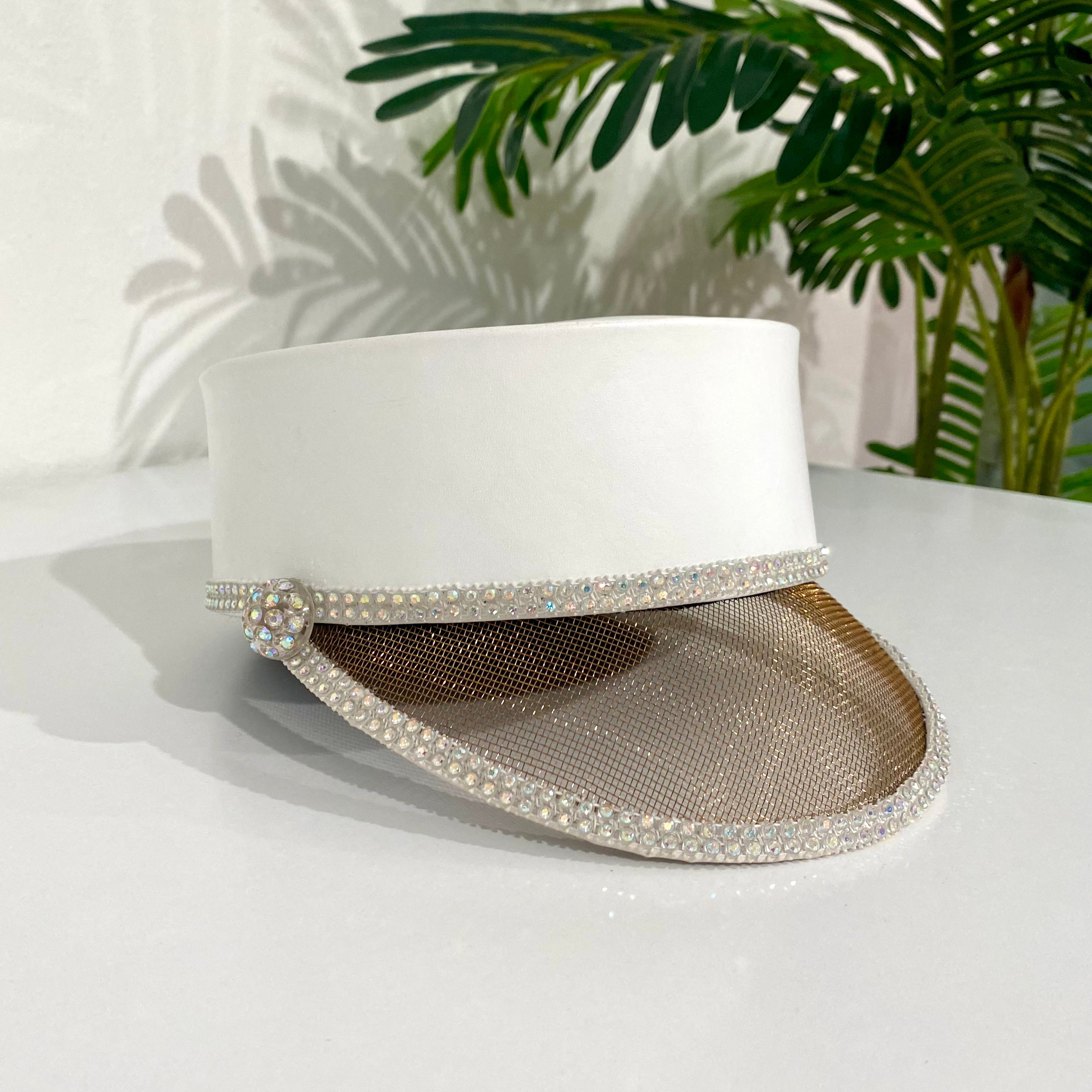 Kokin White Leather Majorette Hat