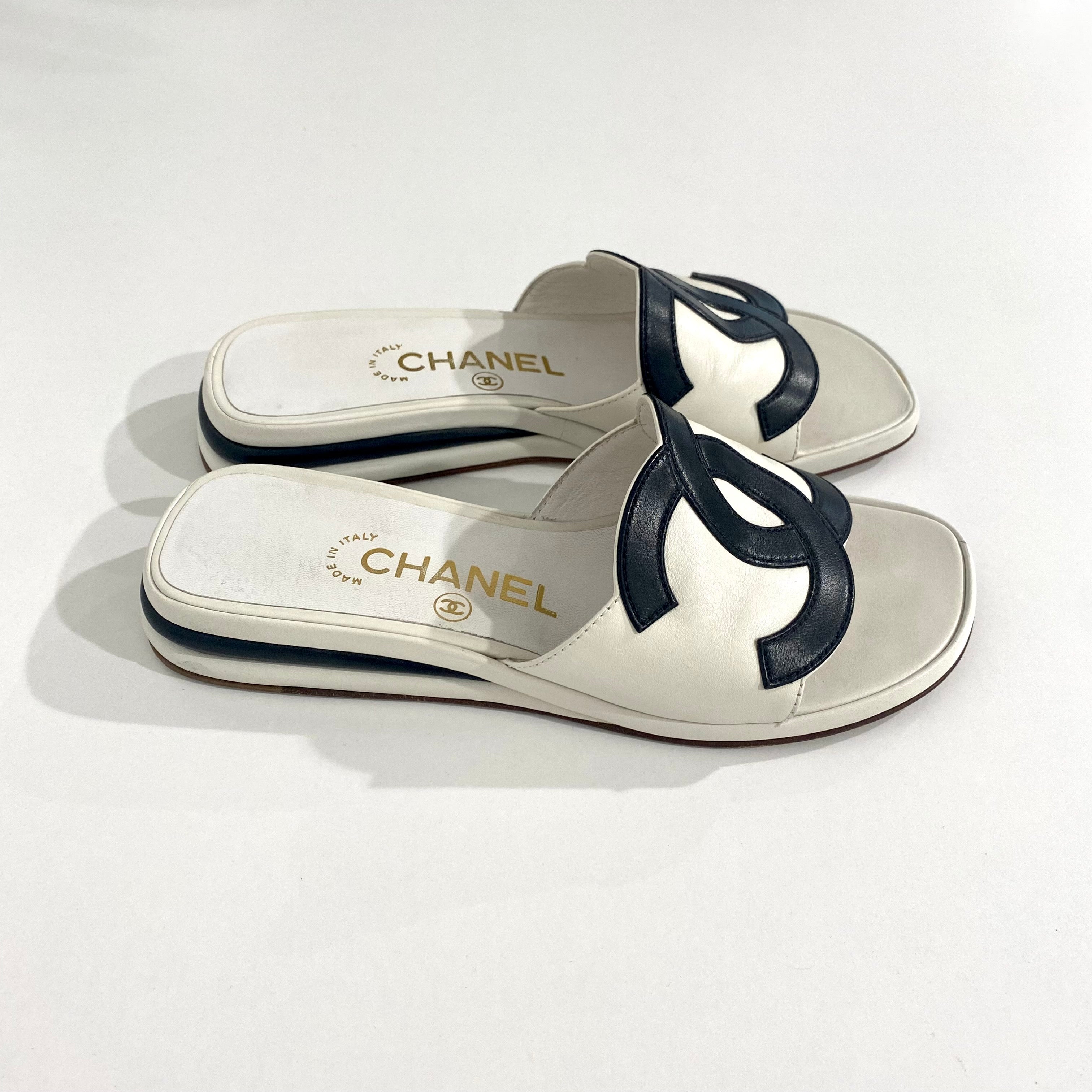 Chanel Vintage CC Slide Sandals