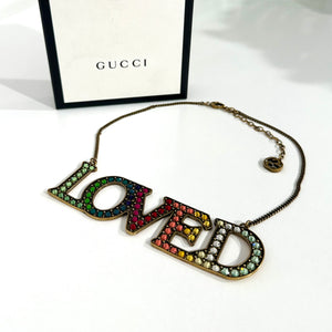 Gucci Loved Rainbow Crystal Necklace