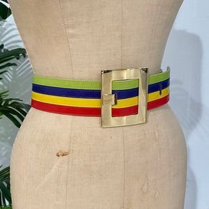 Céline Vintage Rainbow Leather Belt