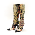 Roberto Cavalli Printed Knee High Boots