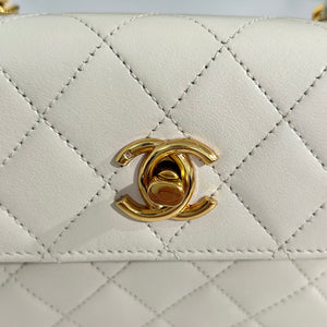Chanel White Small Classic Double Flap Bag – Dina C's Fab and Funky  Consignment Boutique
