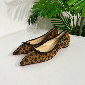 Pointed toe cheap flats leopard print