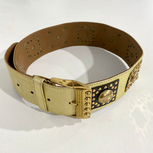 Gianni Versace Vintage Wide Gold Studded Belt