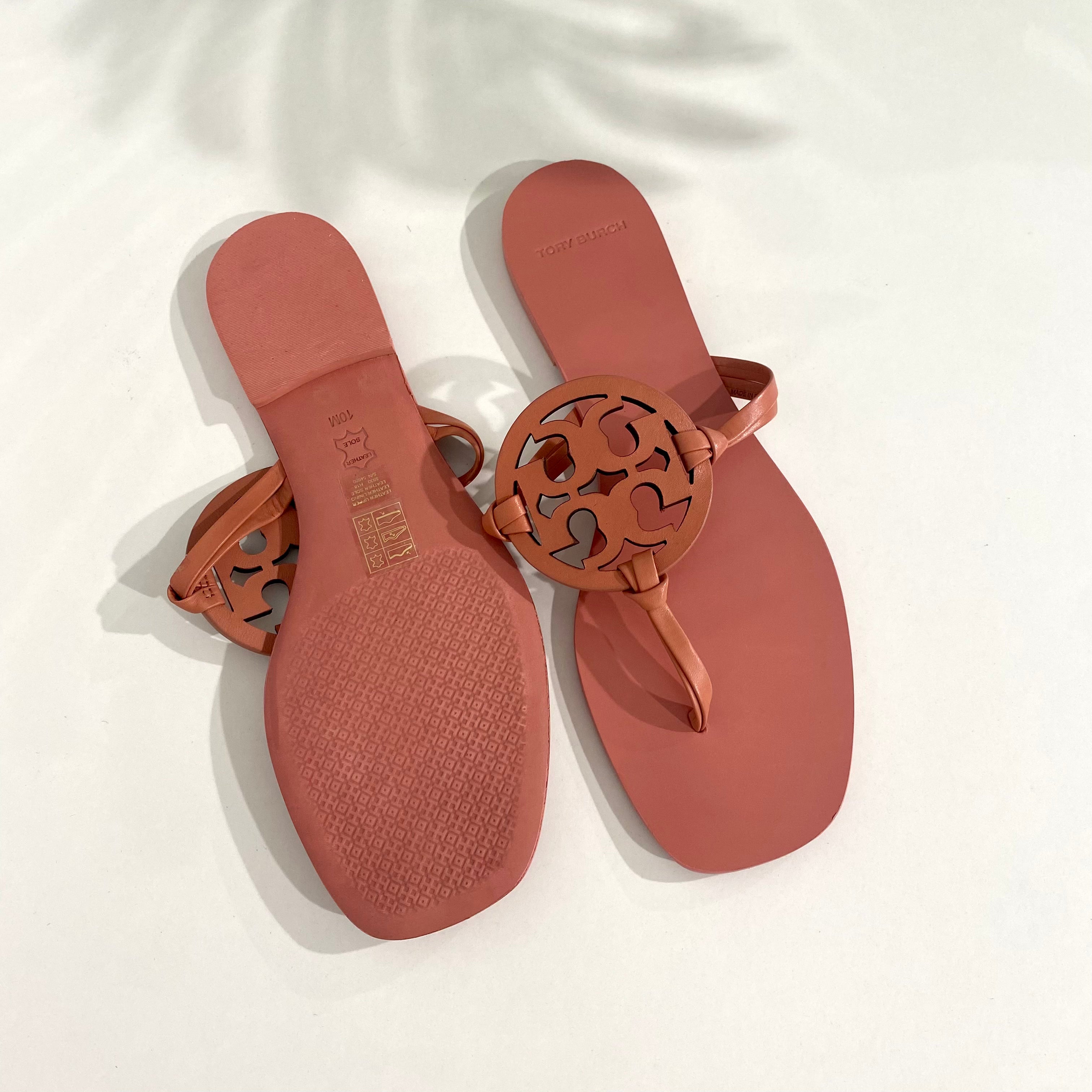 Leather sandals Tory Burch Pink size 8 US in Leather - 26652129