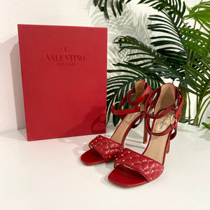 Valentino Micro Rockstud Red Heels