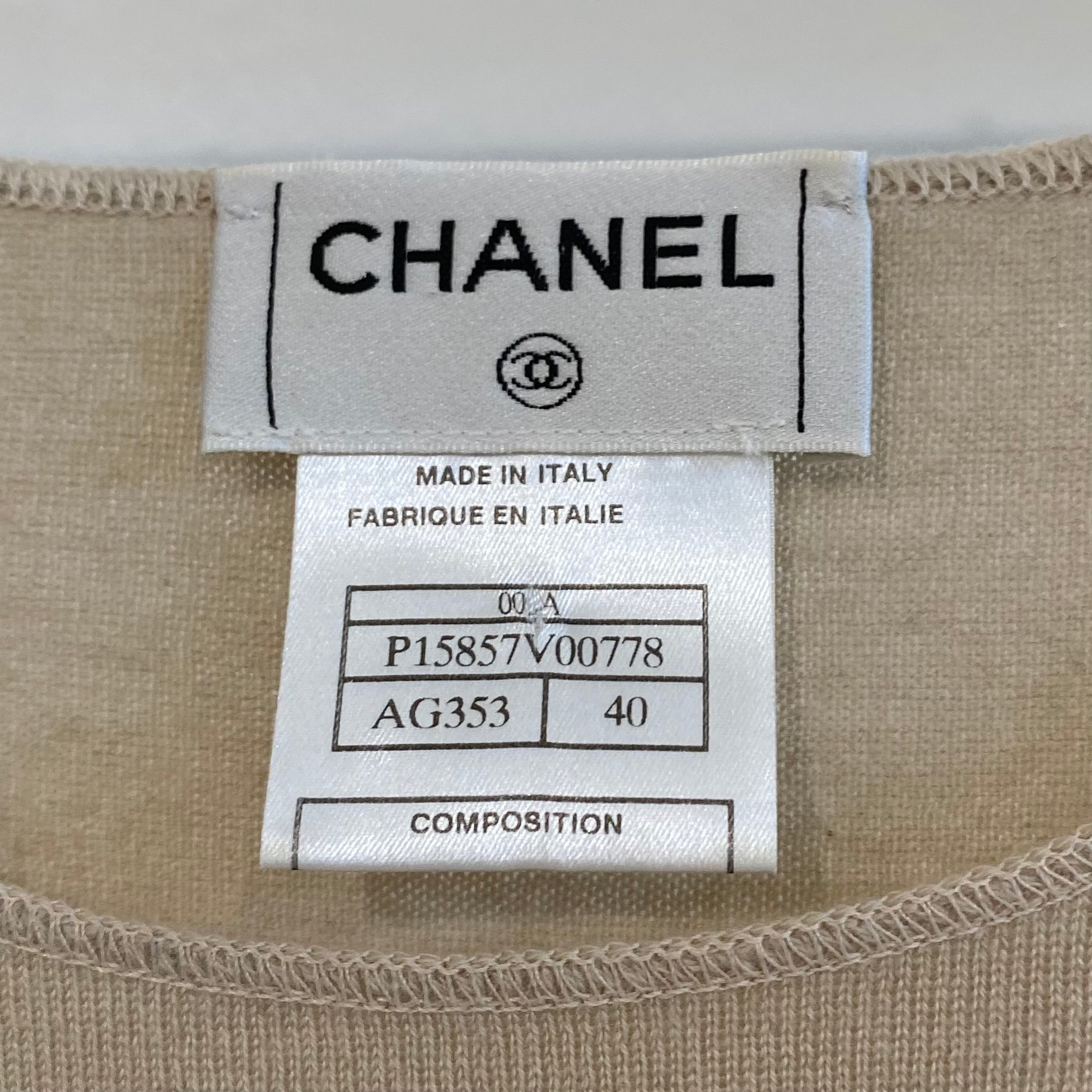 Chanel Beige Knit Sweater