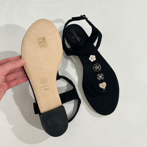 Chanel Icon Tweed Sandals size 40.5 Dina C s Fab and Funky