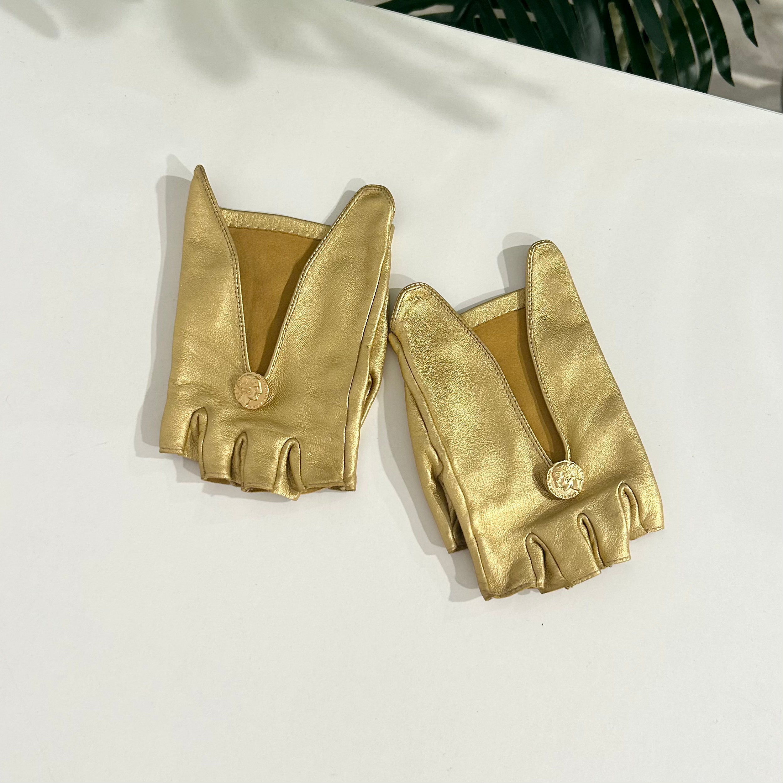 Chanel Gold Fingerless Gloves Dina C s Fab and Funky Consignment