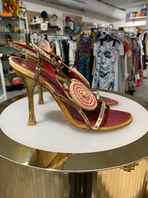 Sale! Escada burgundy snakeskin heels