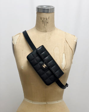 Chanel Black Caviar Stitched Banane Fanny Pack Belt Bag – I MISS YOU VINTAGE