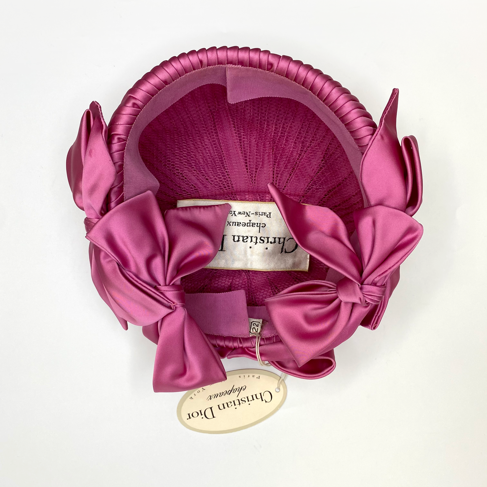 Christian Dior Vintage Pink Bow Hat