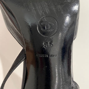 Chanel Vintage Black Slingback Heels